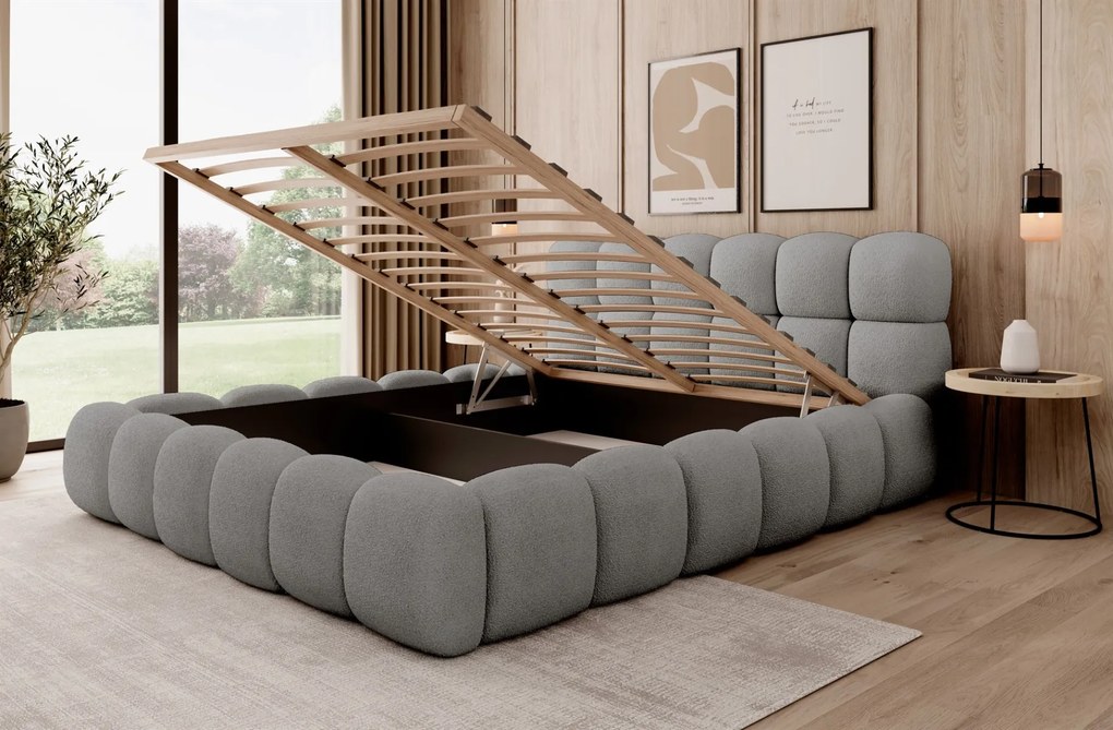 ČALÚNENÁ POSTEĽ ASHLEY 160x200 QUELLE 92 ŠEDÁ