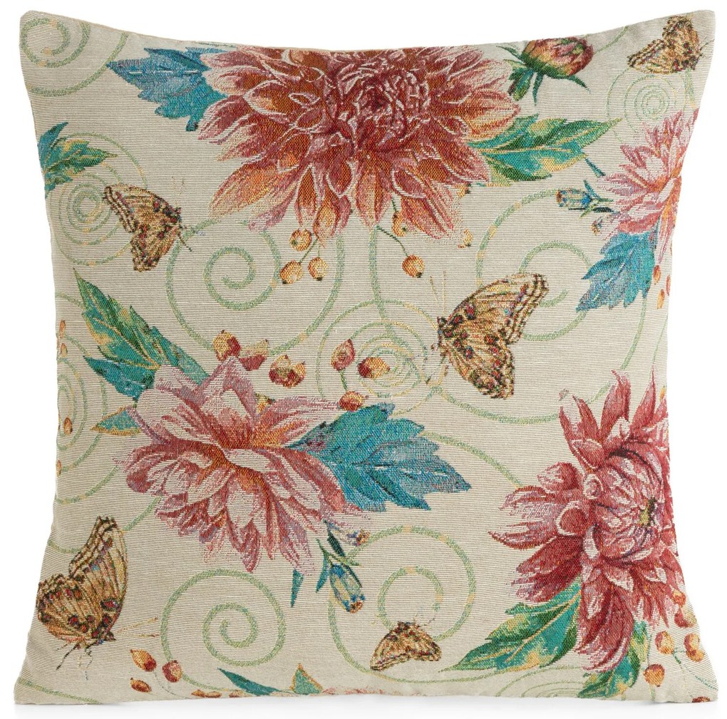 GOBELÍNOVÁ DEKORAČNÁ OBLIEČKA NA VANKÚŠ GOBELIN12 45X45 CM KVETY