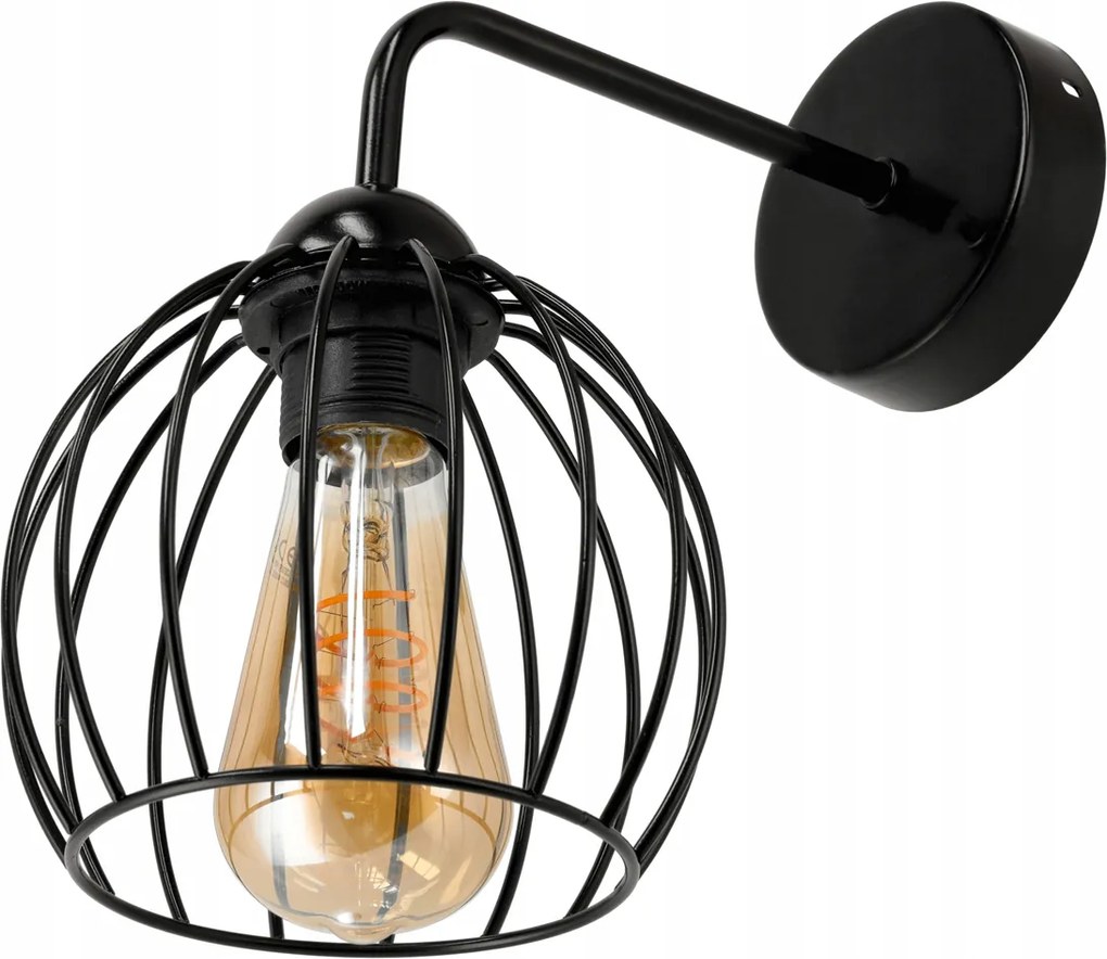 Nástenná lampa 1x E27 LOFT edison LED nad zrkadlo, drôtená guľa