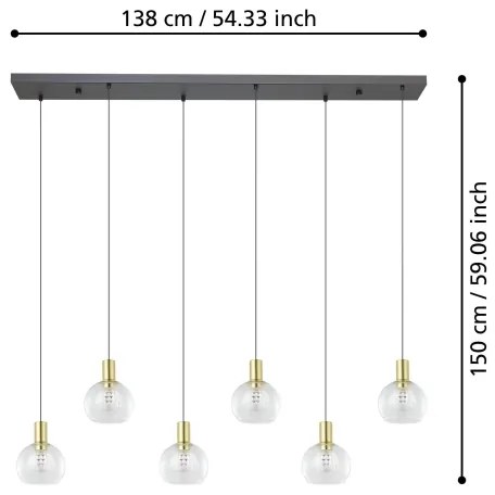 Eglo 390281 - LED Stmievateľný luster na lanku TERQUE 6xLED/5,4W/230V 3000K