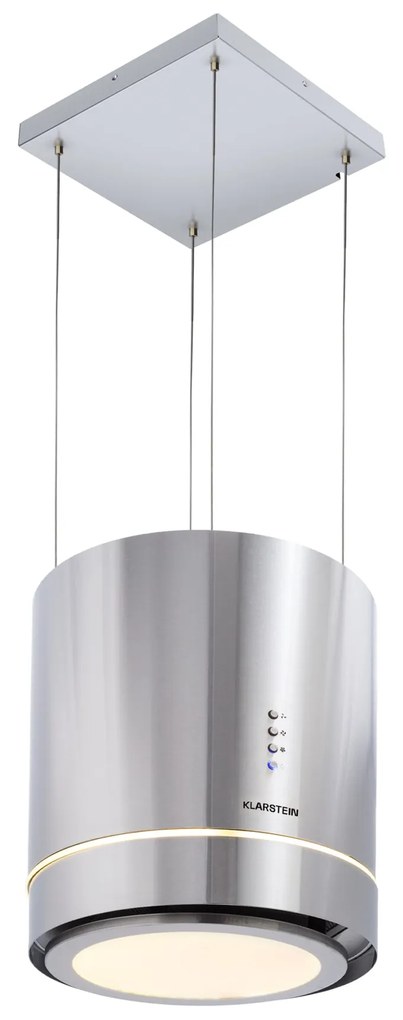 Klarstein Tron Ambience, digestor, 38 cm, ostrovčekový, 540 m³/h, LED, nehrdzavejúca oceľ
