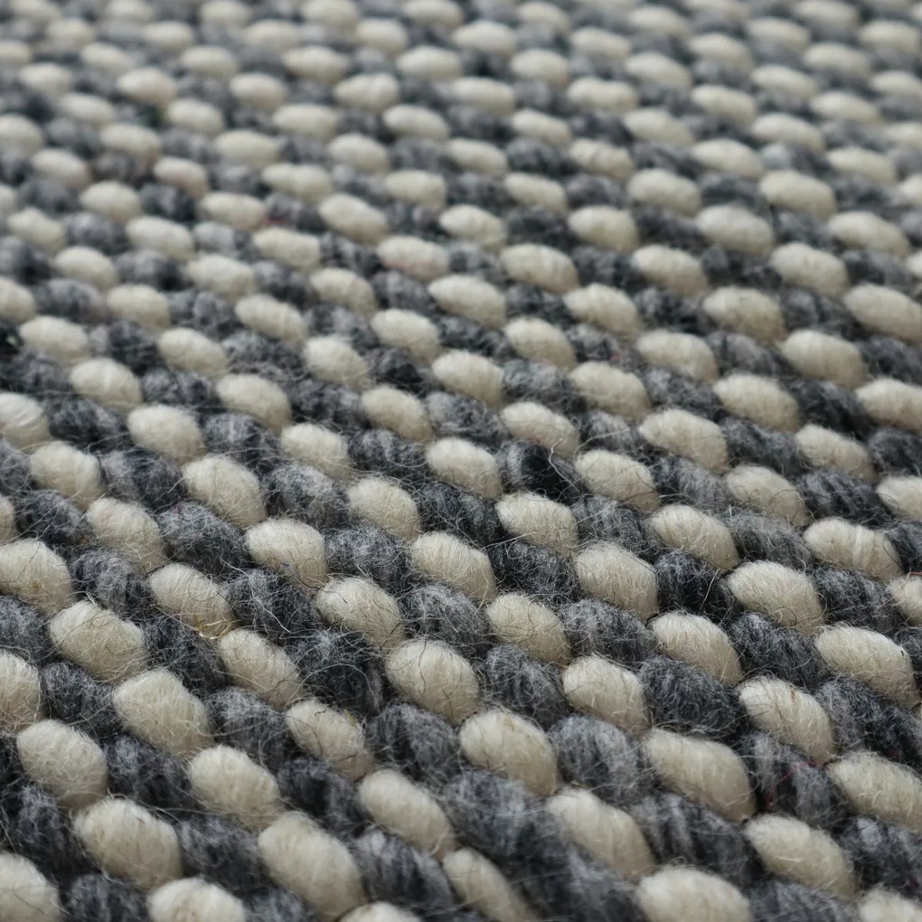 Kusový ručne tkaný koberec Woolen 2 Grey, 150x240, šedá, obývacia izba, Asra