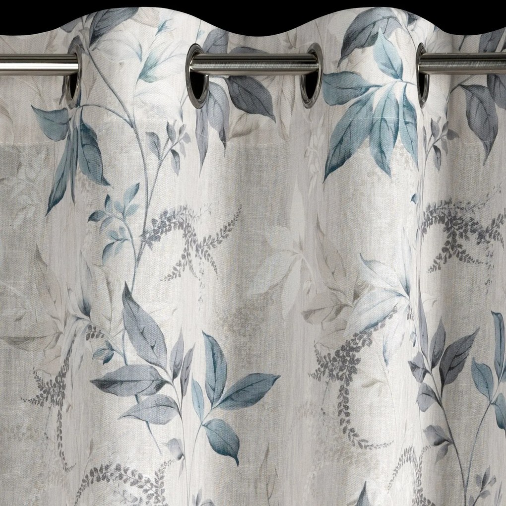 ZÁVES NA KRÚŽKOCH NICOLA 140X250 CM LISTY