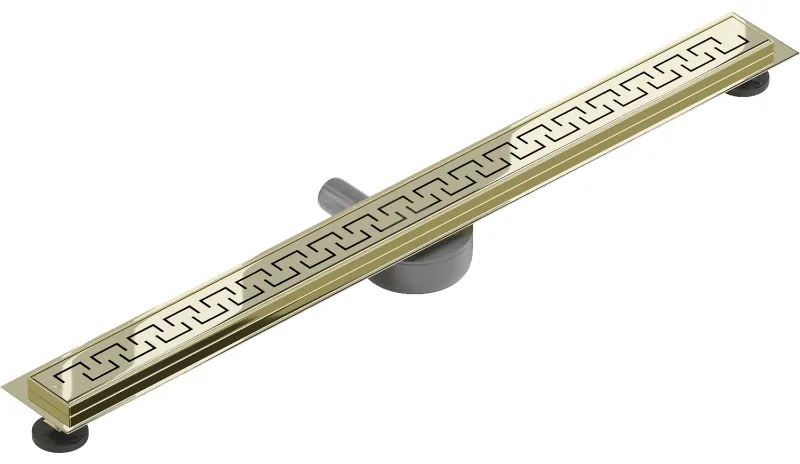 Mexen Flat 360°, nerezový sprchový žľab vzor M15 80 cm, zlatá lesklá, 1524080-40