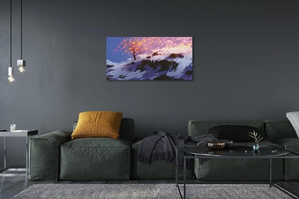 Obraz canvas Zimné strom top 125x50 cm