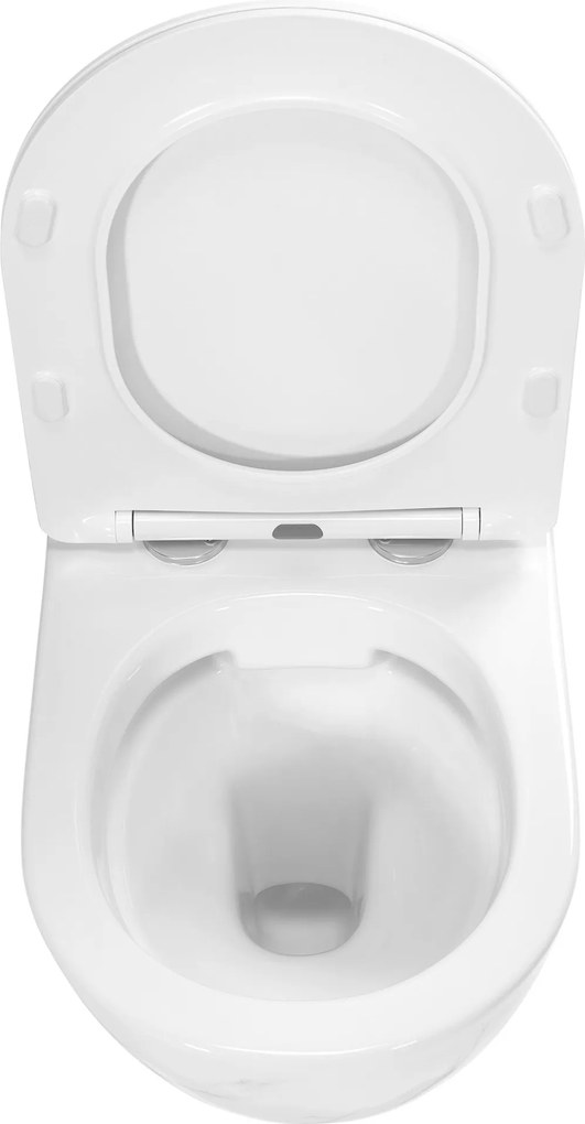 Závesná WC misa so SoftClose sedadlom REA CARLOS SLIM RIMLESS, prírodný mramor