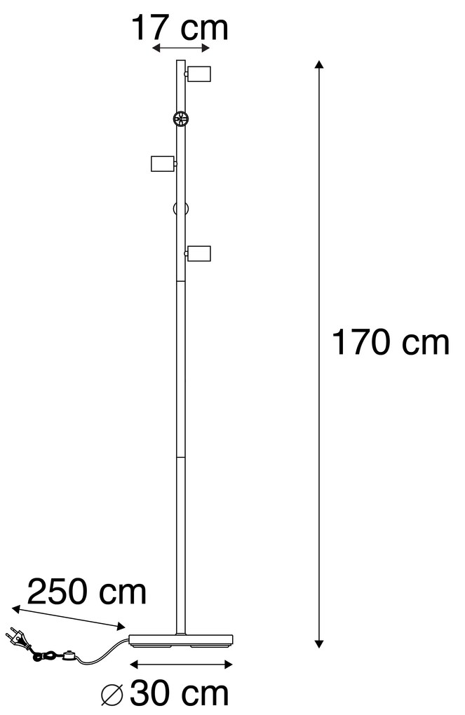 Škandinávska stojaca lampa čierna 5-svetlo - Facil Tube