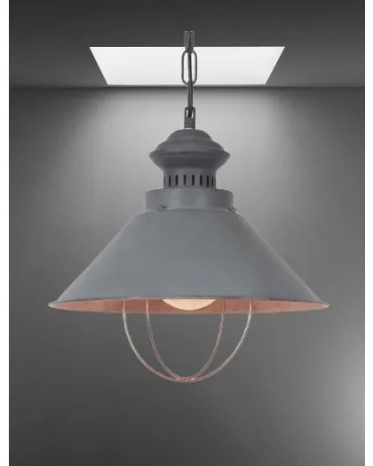 Industry concret sivé stropné svietidlo s retiazkou Ø34*120