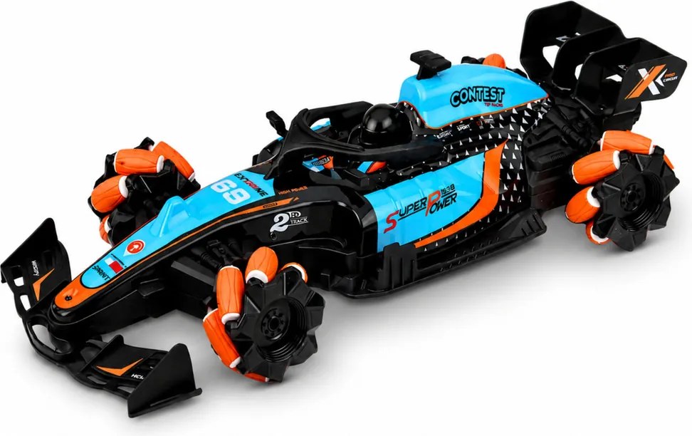 LEAN Toys Diaľkovo ovládané pretekárske auto RC, otočenie o 360°, pohon 4WD, svetlá, dym, mierka 1:10