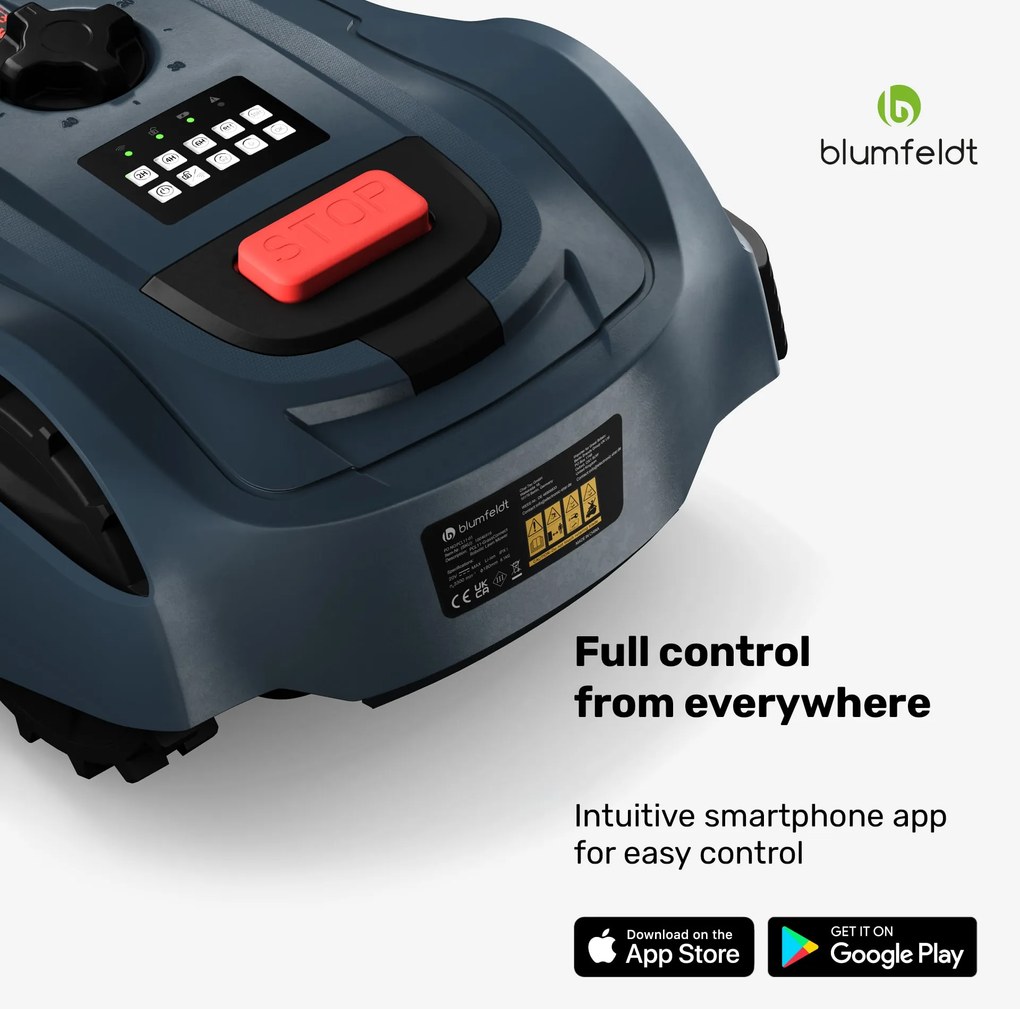 Blumfeldt GrassConnect robotická kosačka, Starostlivosť o trávnik do 1 000 m², Ovládanie pomocou aplikácie