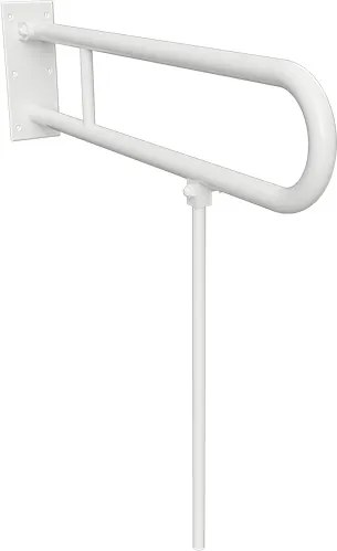Bemeta Design HELP: Madlo, 813 mm, v tvare U, sklopné, s opornou nohou, bez krytky, biela - 301102084N