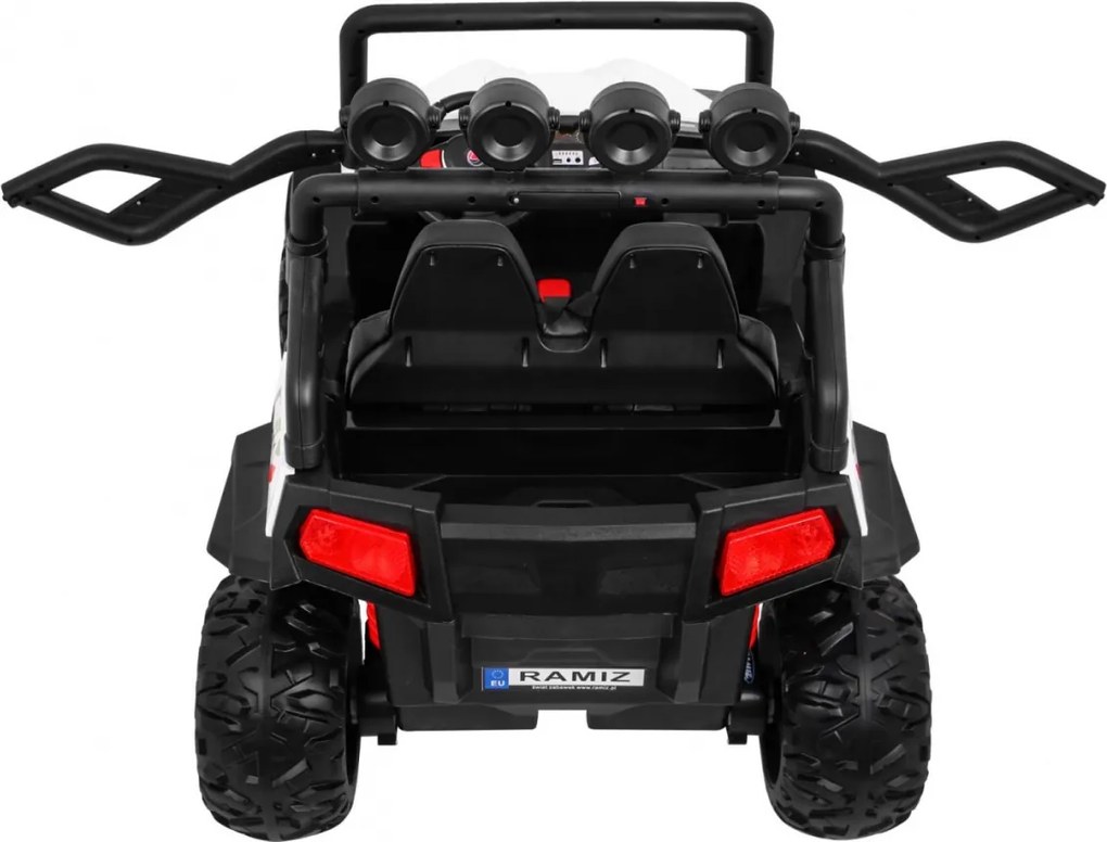 Ramiz Grand Buggy Strong Lift pre deti biely + pohon 4x4 + diaľkové ovládanie + nosič batožiny + rádio MP3 + LED