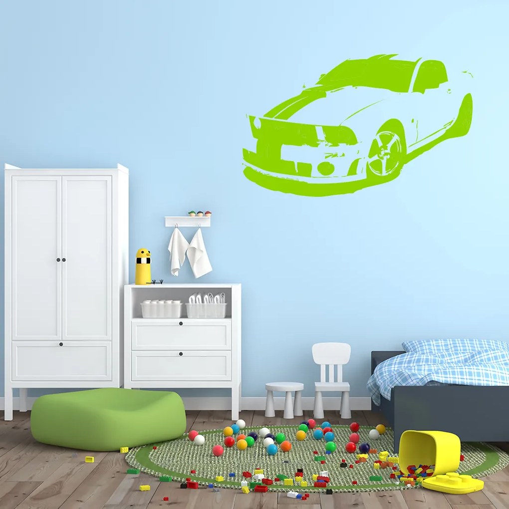 Veselá Stena Samolepka Auto Mustang Farba: oranžová, Veľkosť: 80 x 50 cm