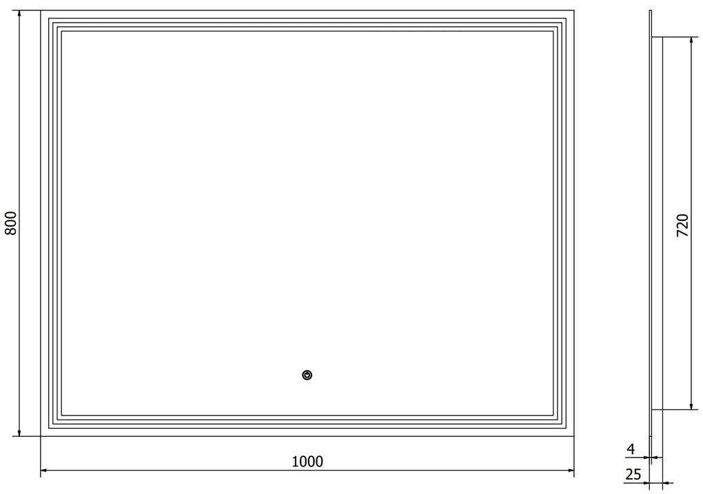 Mexen Taco, LED kúpeľňové zrkadlo s podsvietením 100 x 80 cm, 6000K, ochrana proti zahmlievaniu, 9805-100-080-611-00