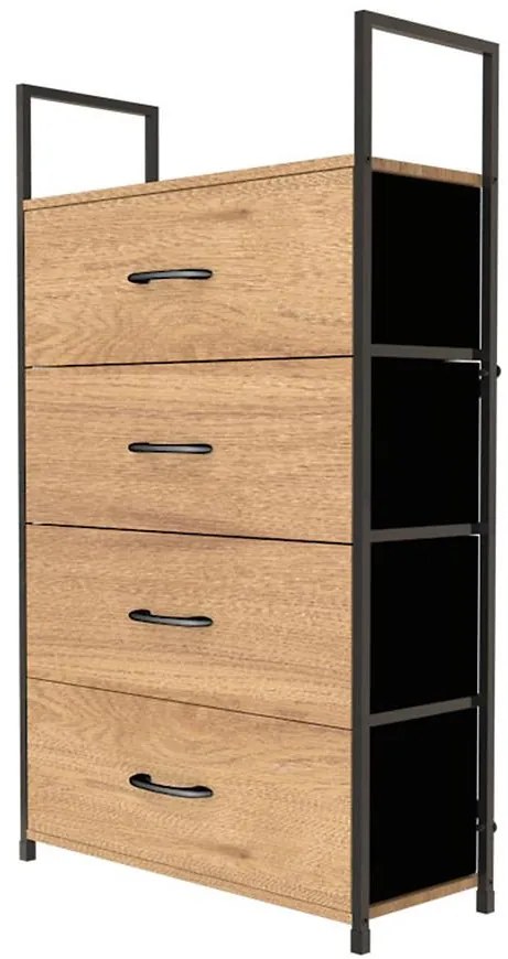 Regál so zásuvkami 9330 prírodné/čierna