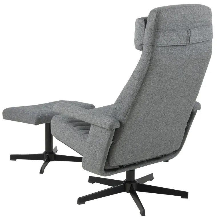 Dizajnové relaxačné kreslo Nantale, tmavo šedé