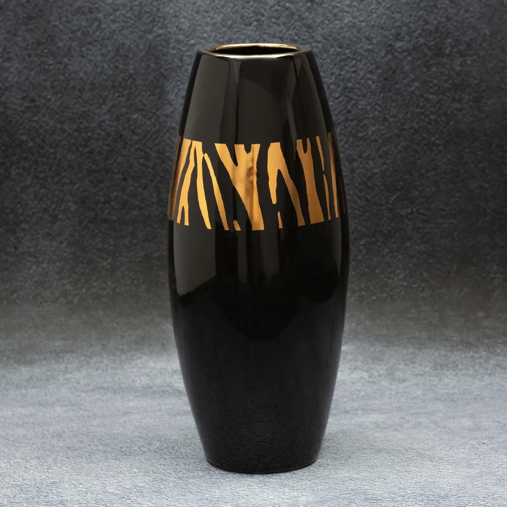 SELENA Dekoratívna váza 14 x 34 cm čierna