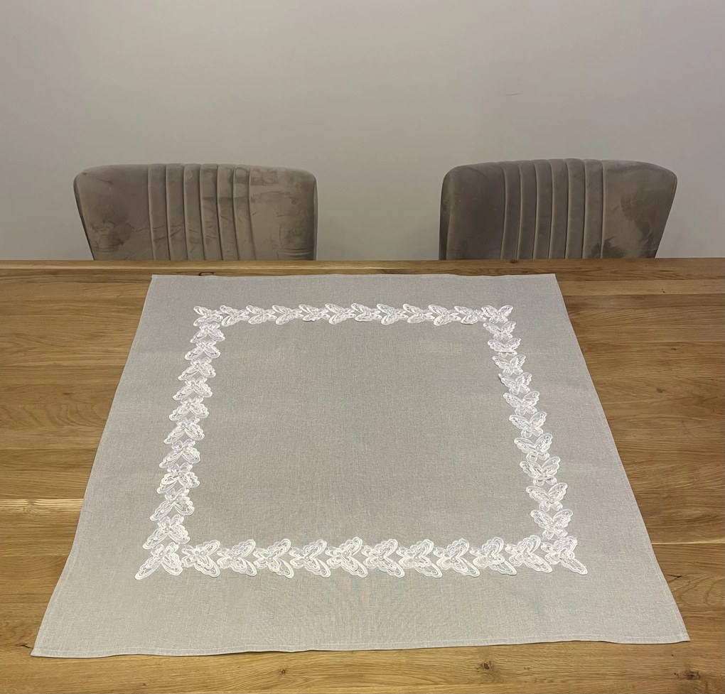 Vyšívaný obrus Butterfly 85x85 cm