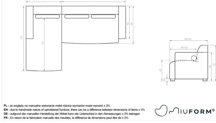 Sivá rohová pohovka (ľavý roh) Flex Felix – Miuform
