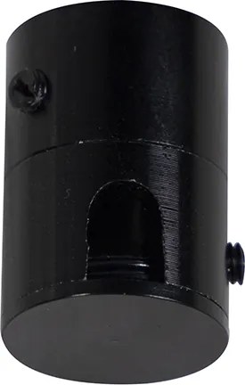 Závesná lampa čierna s hnedým béžovým tienidlom 35cm 3-svetlá - Cava