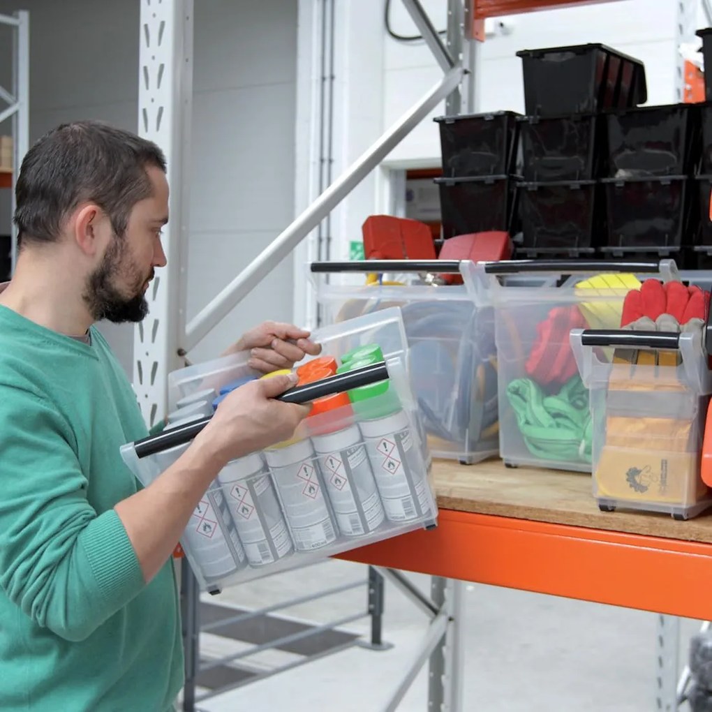 Prosperplast Úložný box, úzky s madlom, systémový NUK, 58x38x38, 49 l