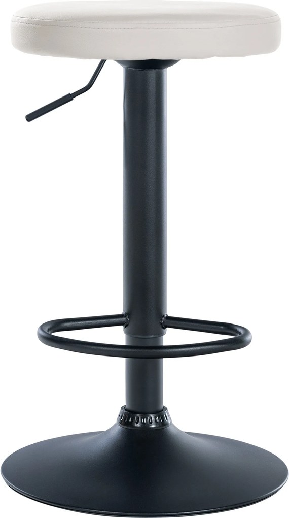 Barová stolička Ponte - koženka, čierny rám - Biela