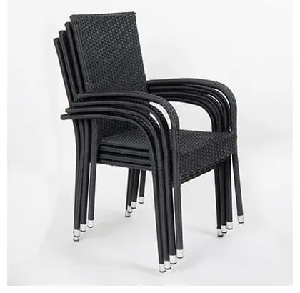 Čierna záhradná stolička z umelého ratanu Bonami Essentials Paris