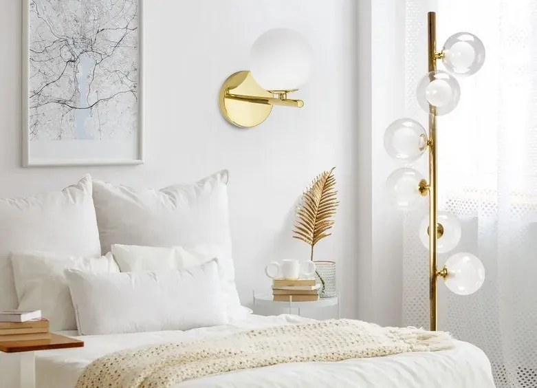 Toolight - nástenné sklenené svietidlo Classic APP684-1W, zlatá, OSW-05639