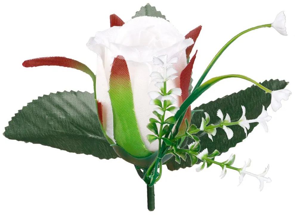 Schetelig Ruža hlava puk s lístkami a gypsomilkou, 6 cm, Krémovo-Ružová
