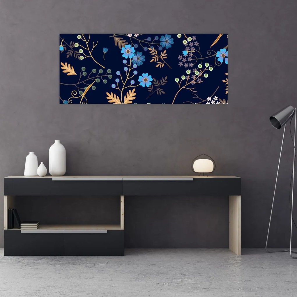 Obraz - Jesenné kvety (120x50 cm)