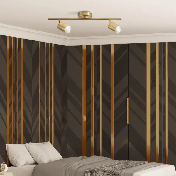 LED RGBW stmievateľné bodové svietidlo GOLDI 2xGU10/6,5W/230V zlaté