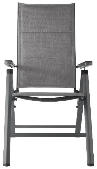 Livarno home Hliníkové kreslo Toronto s vysokým operadlom, antracitové, 2 kusy + Podsedák, červenohnedý  (800010722)