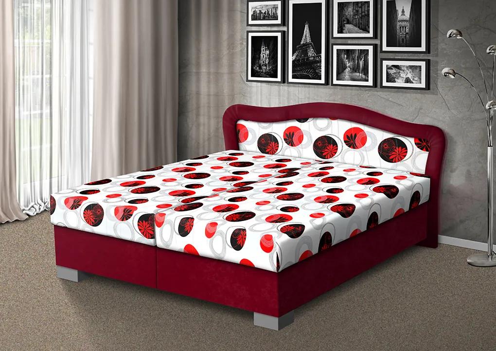 Nabytekmorava Čalúnená posteľ s úložným priestorom Sára180 čalúnenie: béžová/MEGA 17 hnedá, Typ roštov: polohovacie