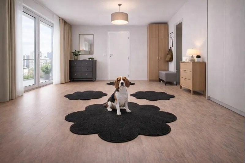 Vopi, Kusový koberec Eton čierny kvetina, 120x120 kvietok, čierna, obývacia izba