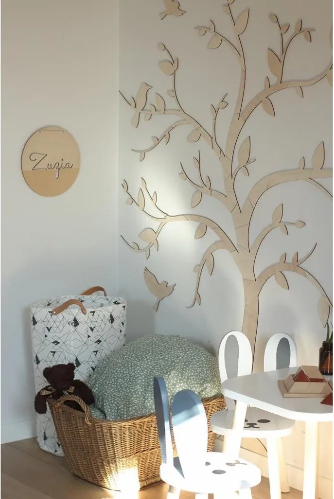 Nástenná dekorácia Strom s vtáčikmi – drevená skladačka 170x170 cm