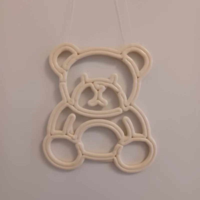 DECOLED Vianočný medveď, 30 cm, biely