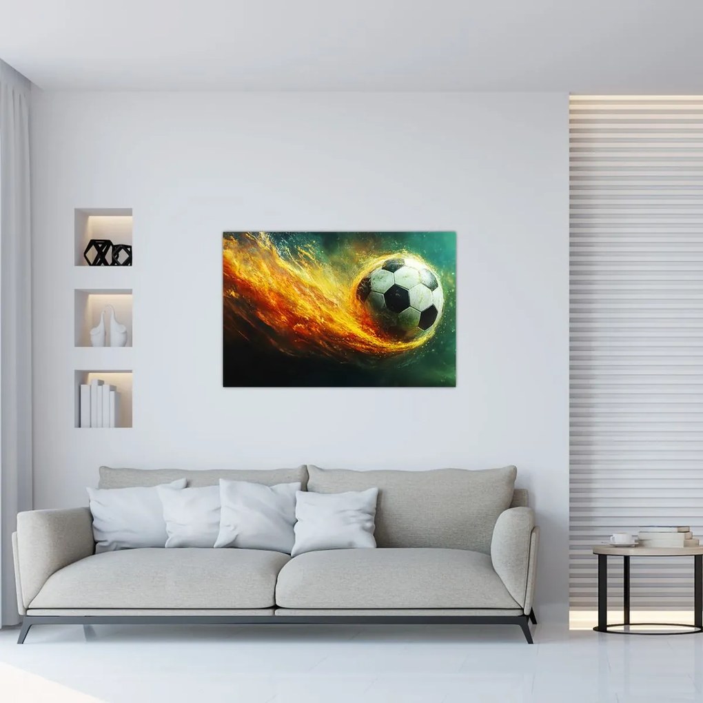 Obraz - Futbalová lopta v lete (90x60 cm)