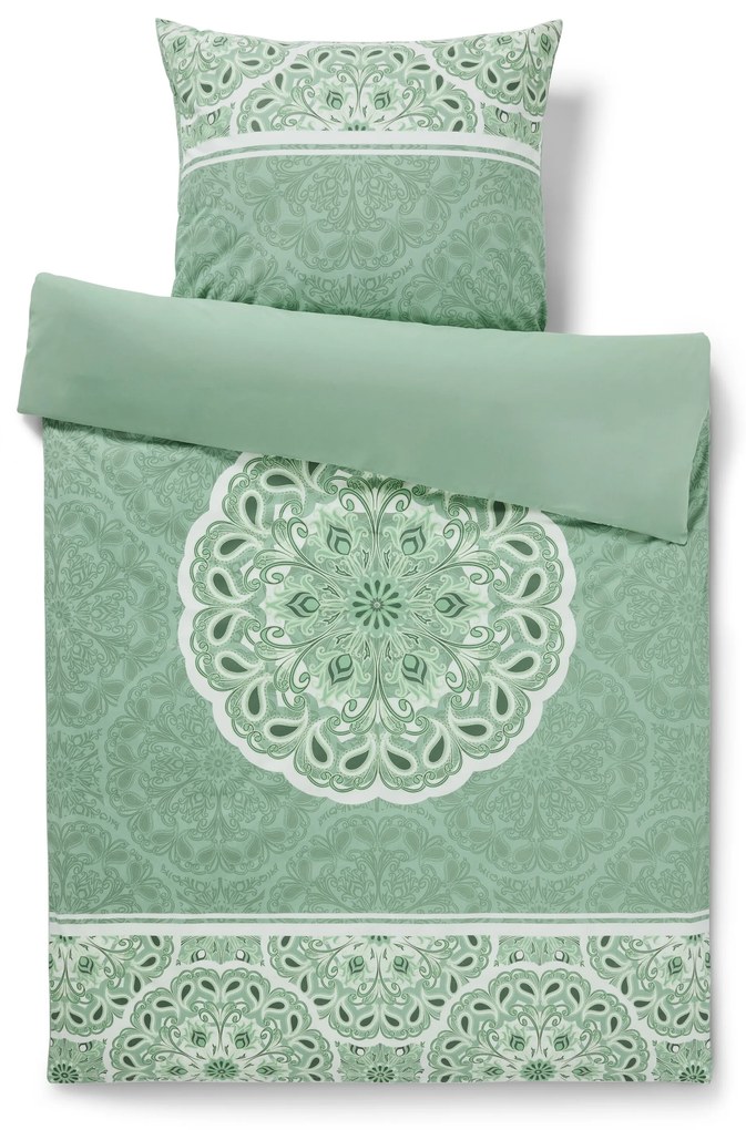 Posteľná bielizeň renforcé, mandala, zelená, štandardná veľkosť