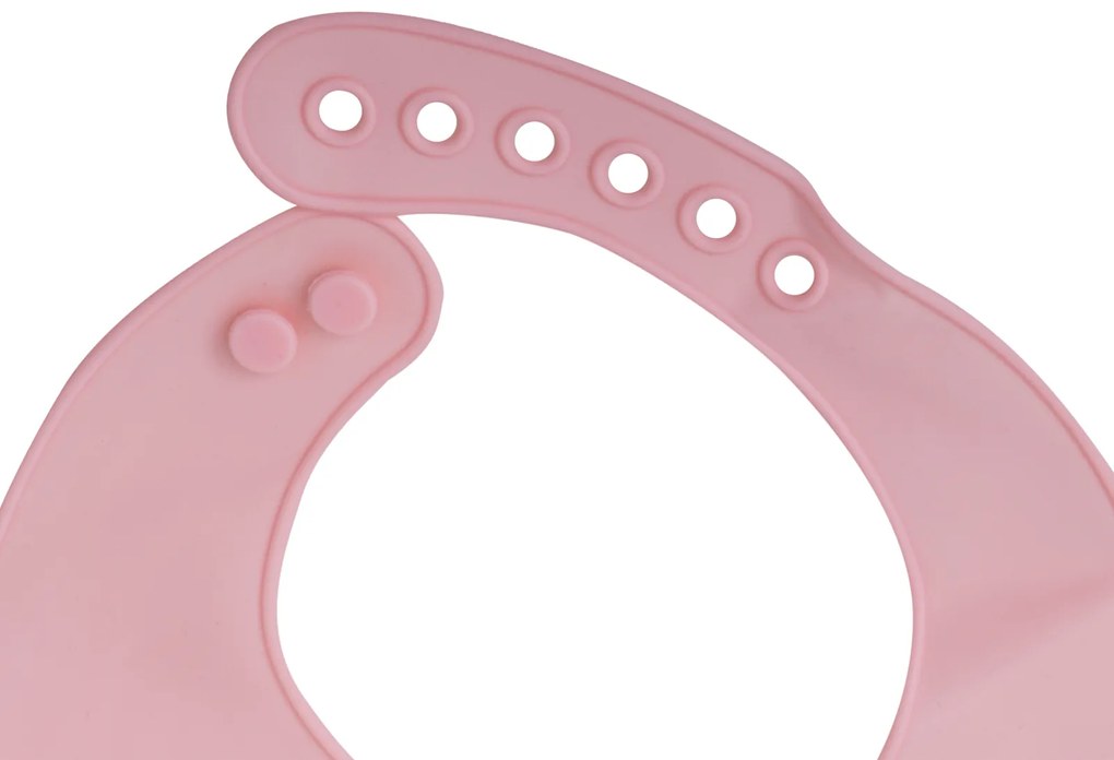 KIK KX6308_2 Silikonový bryndák s kapsou - růžový