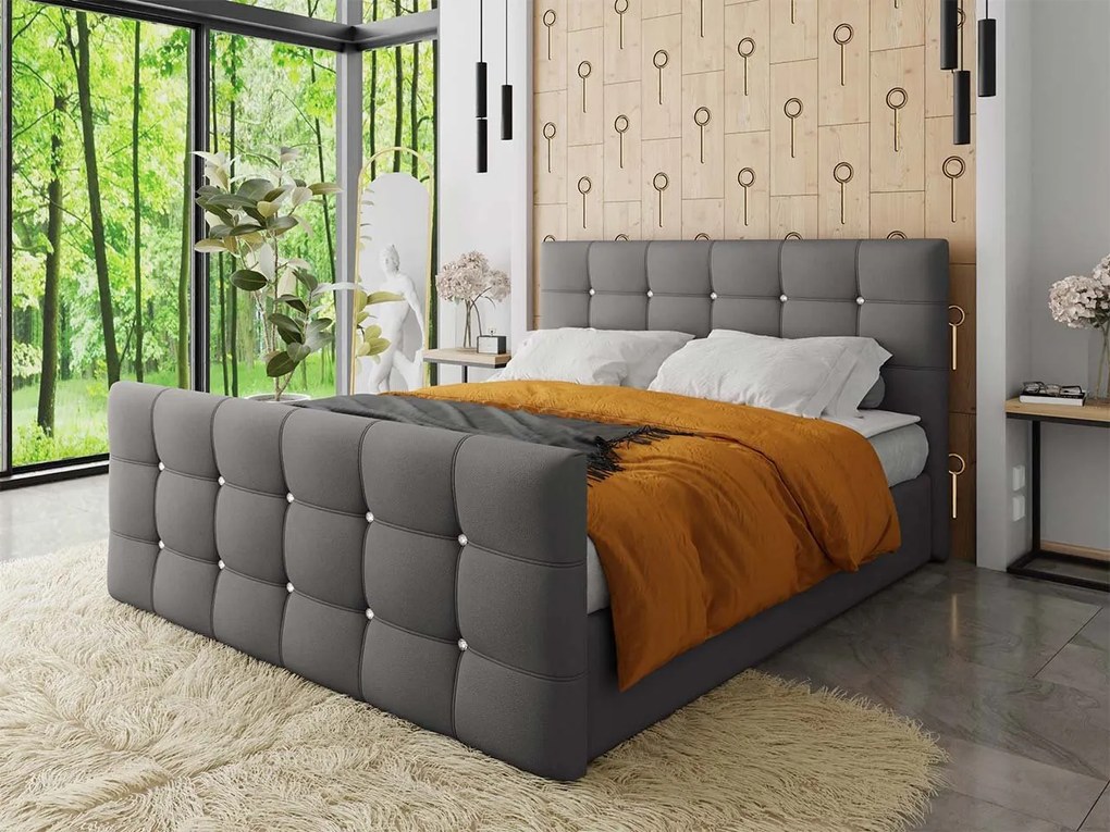 Kontinentálna posteľ Akvore, Rozmer postele: 180x200, Dostupné poťahy: ekokoža Soft 017