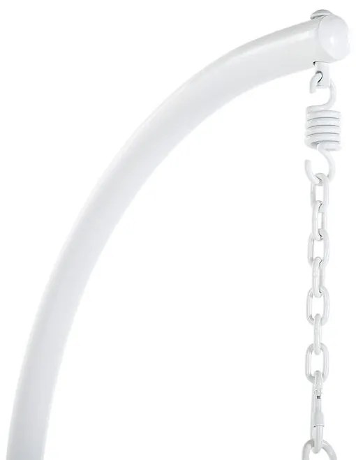 Závesné kreslo s rámom ø 102 cm ratan / pletené lano biele ALBA Beliani