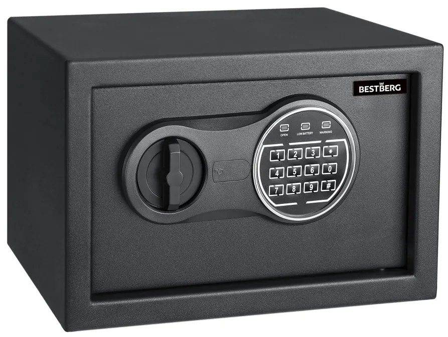 Digitálny trezor BestBerg BBSB-1C / 20 x 31 x 20 cm / čierny