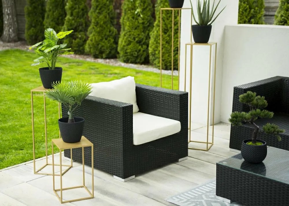 STOJAN NA KVETINÁČ SIMPLE 70X24X24 CM ZLATÁ