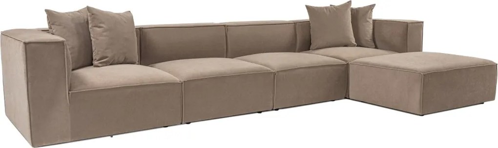 Rohová sedacia súprava Sora 430 cm cappucino pravá
