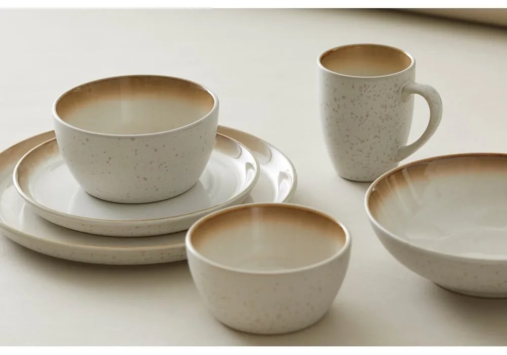 Krémovobiely kameninový plytký tanier Bitz Basics Cream, ⌀ 27 cm