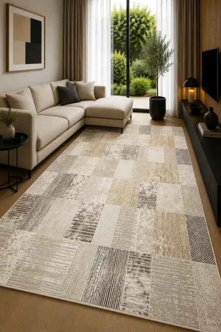 Koberec HOME 384 CREAM / BROWN