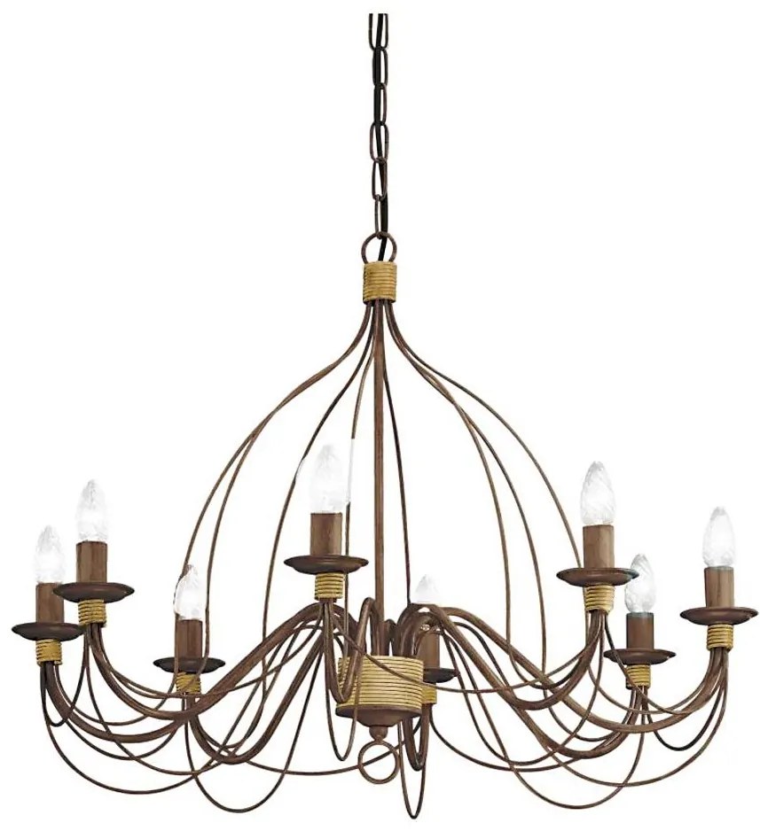 Ideal Lux - Luster na reťazi CORTE 8xE14/40W/230V pr. 80 cm meď