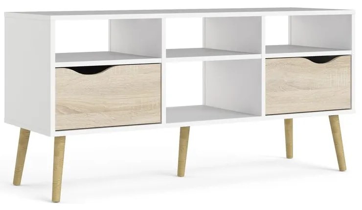 Biely TV stolík Tvilum Oslo, 117 x 57 cm
