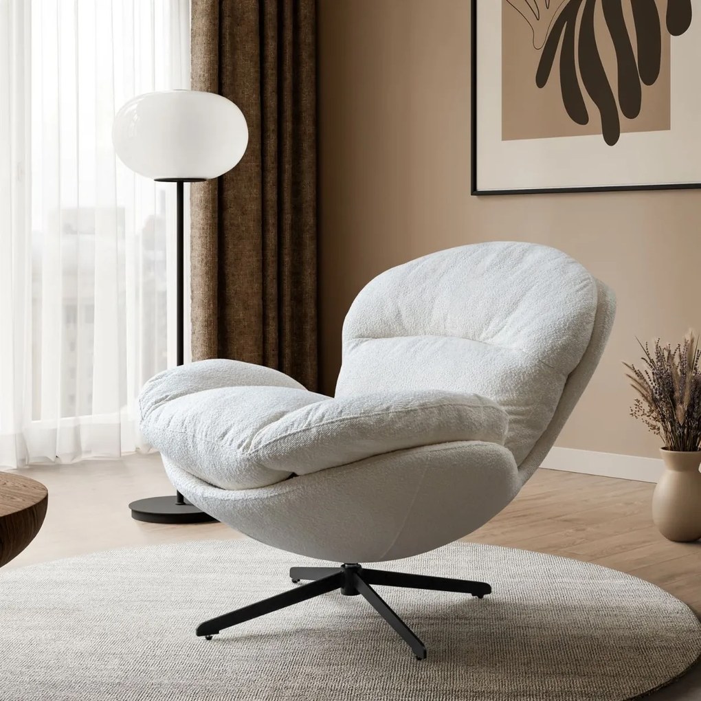 OTOČNÉ KRESLO CARLO BIELE 360°