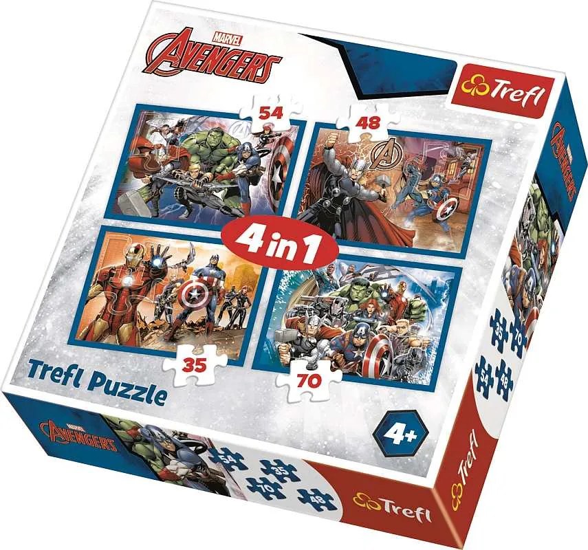 TREFL 4v1 Puzzle Avengers: Sme tým - 35,48,54,70 dielikov